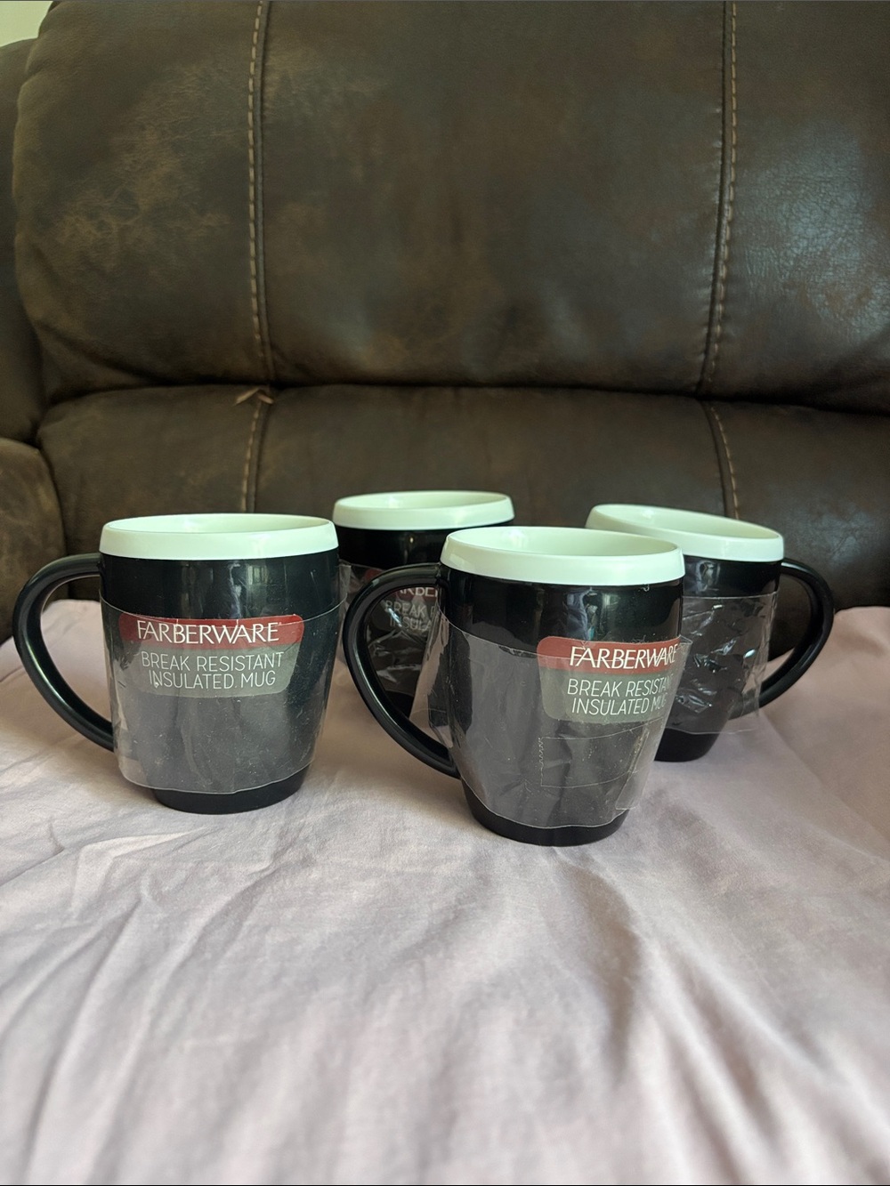 Vintage Farberware break resistant insulated mugs set of 4